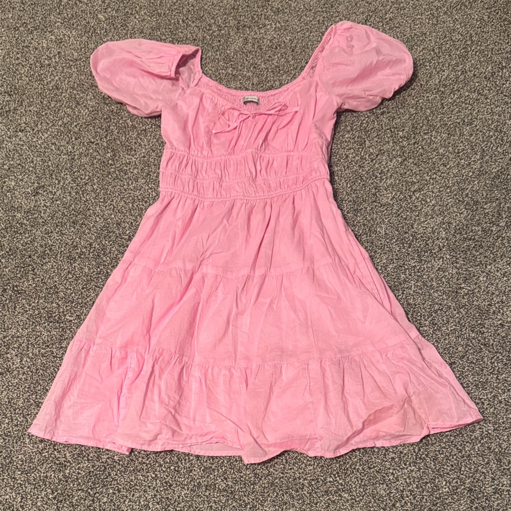 Hollister Pink Puff Sleeve Dress